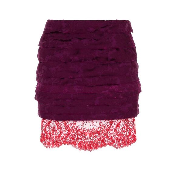 SAINT LAURENT Dresses & Skirts - Saint Laurent Women Tyrian Purple Jacquard Mini Skirt